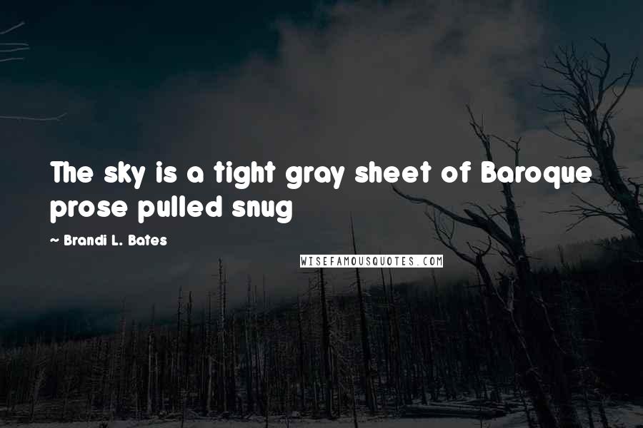 Brandi L. Bates quotes: The sky is a tight gray sheet of Baroque prose pulled snug