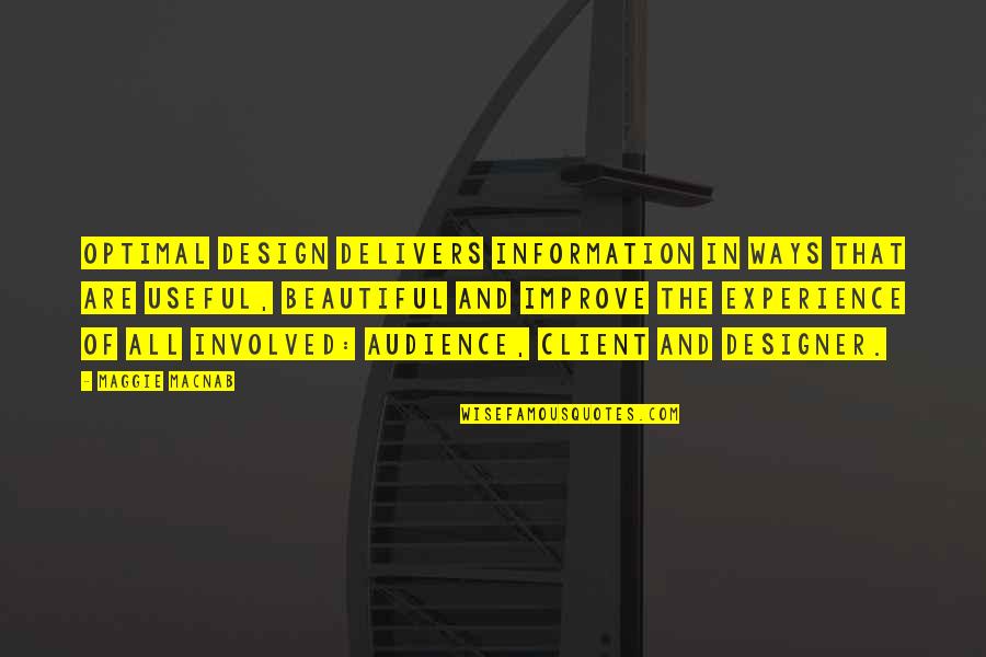 Branding Design Quotes By Maggie Macnab: Optimal design delivers information in ways that are