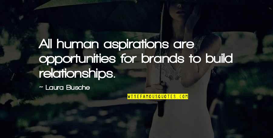 Branding Quotes By Laura Busche: All human aspirations are opportunities for brands to