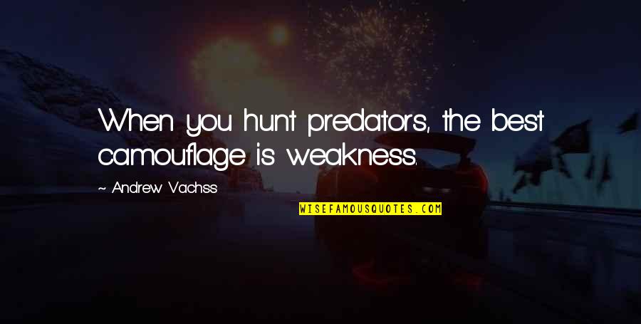 Brandom Gengelbach Quotes By Andrew Vachss: When you hunt predators, the best camouflage is