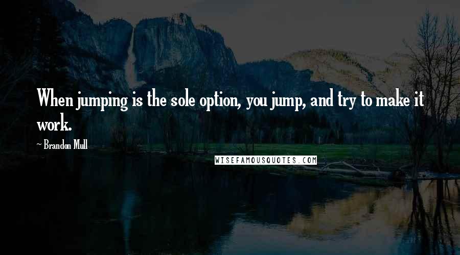 Brandon Mull quotes: When jumping is the sole option, you jump, and try to make it work.