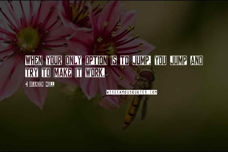 Brandon Mull quotes: When your only option is to jump, you jump and try to make it work.