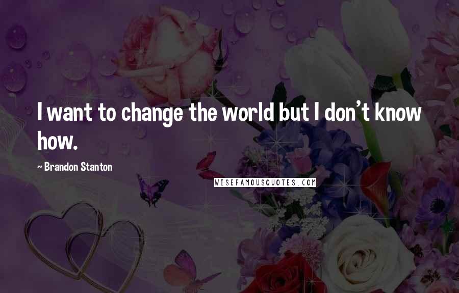 Brandon Stanton quotes: I want to change the world but I don't know how.