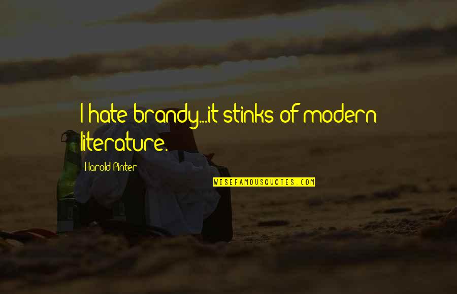 Brandy Best Quotes By Harold Pinter: I hate brandy...it stinks of modern literature.