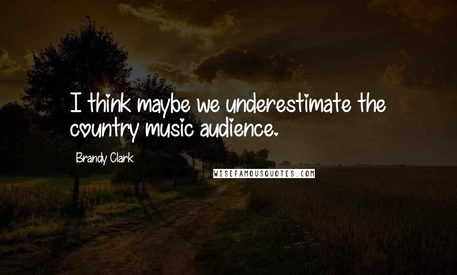 Brandy Clark quotes: I think maybe we underestimate the country music audience.