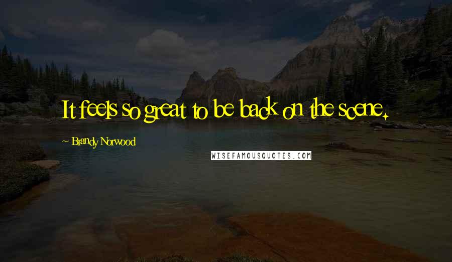 Brandy Norwood quotes: It feels so great to be back on the scene.