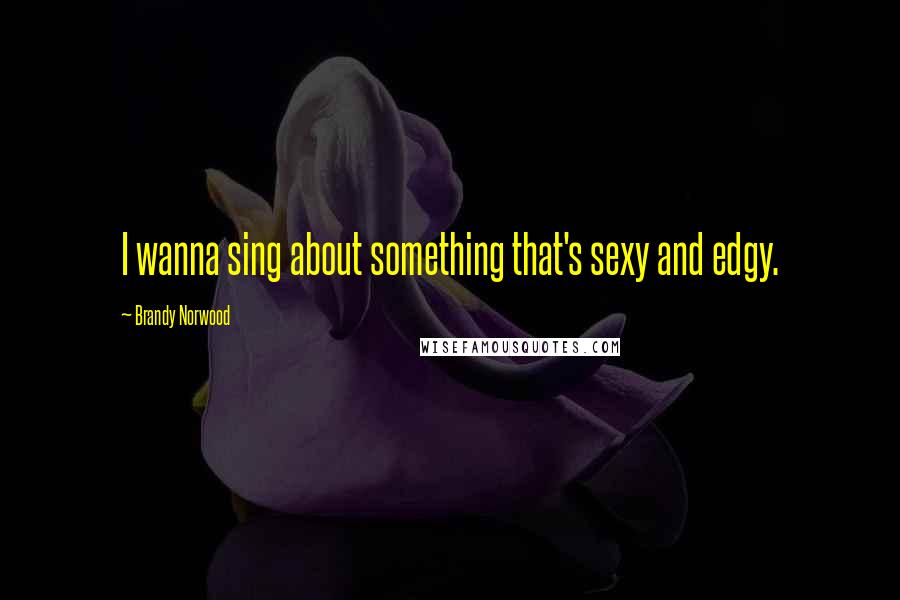Brandy Norwood quotes: I wanna sing about something that's sexy and edgy.