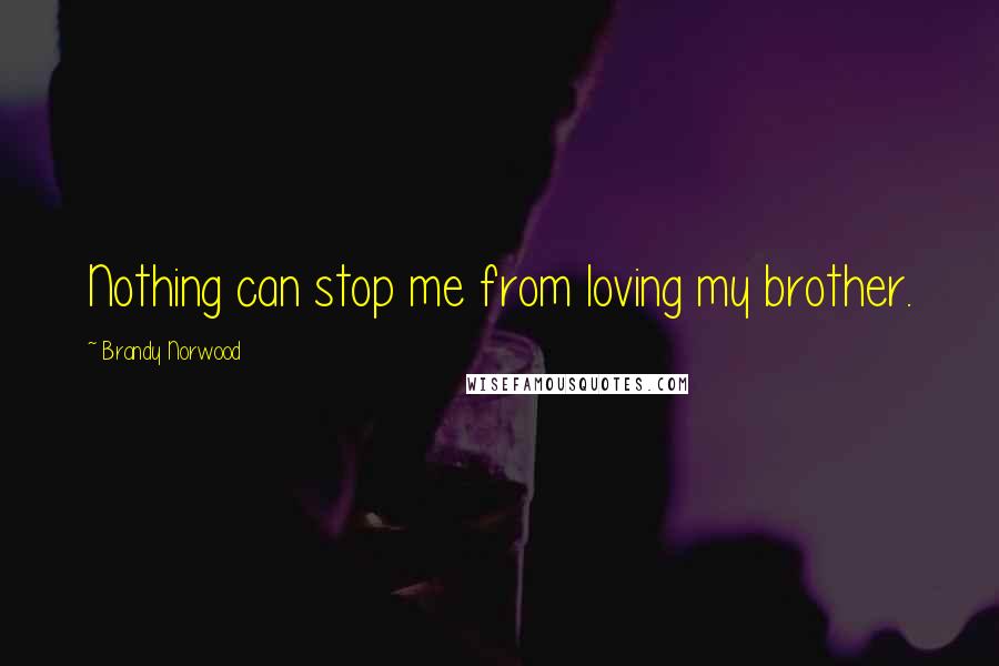 Brandy Norwood quotes: Nothing can stop me from loving my brother.