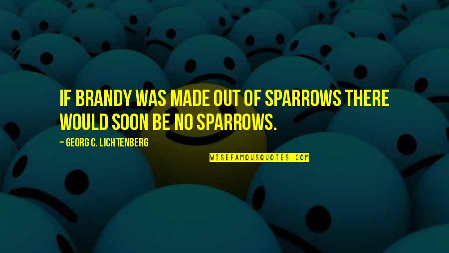 Brandy Quotes By Georg C. Lichtenberg: If brandy was made out of sparrows there