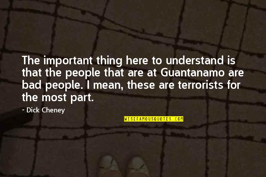 Brandyce Moore Quotes By Dick Cheney: The important thing here to understand is that