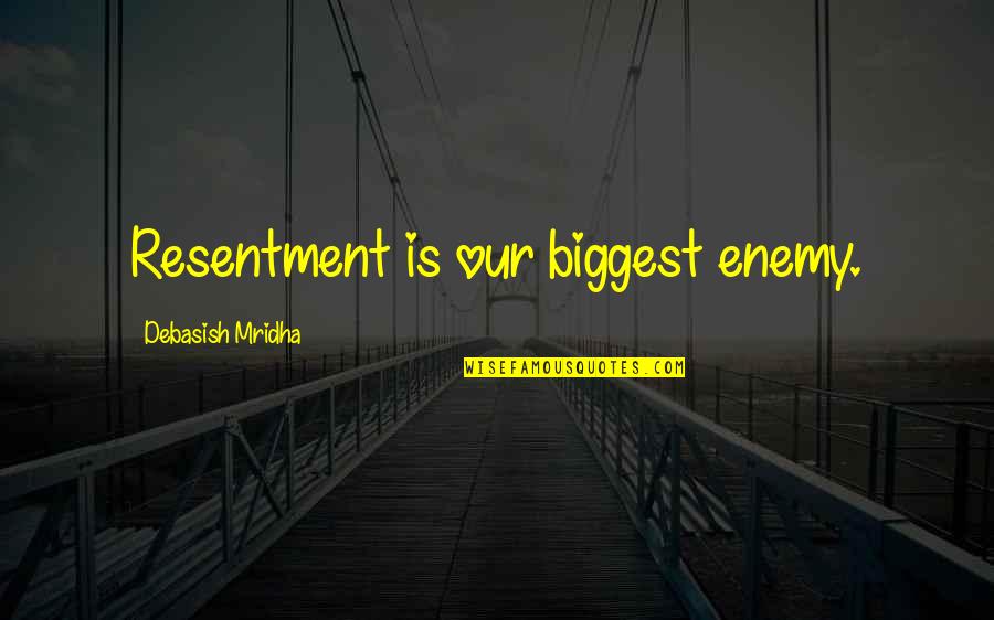Branko Radicevic Quotes By Debasish Mridha: Resentment is our biggest enemy.