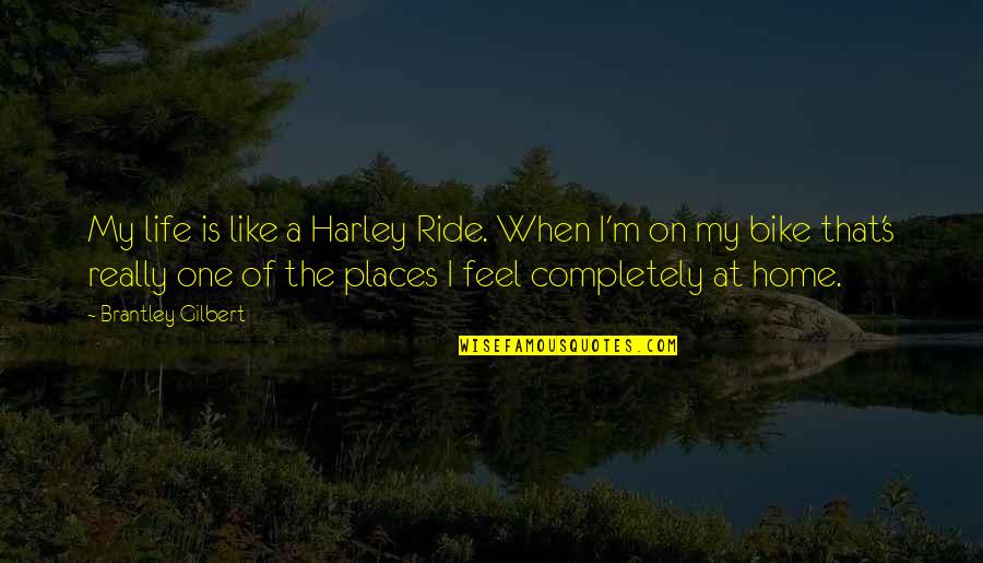 Brantley Quotes By Brantley Gilbert: My life is like a Harley Ride. When