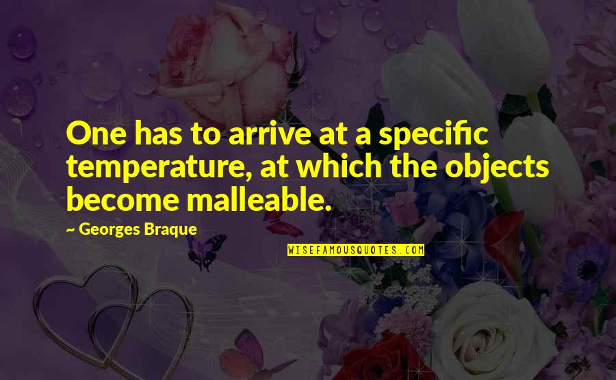 Braque Quotes By Georges Braque: One has to arrive at a specific temperature,