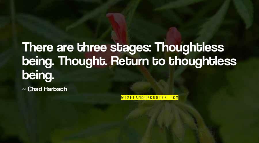 Brascia S Quotes By Chad Harbach: There are three stages: Thoughtless being. Thought. Return