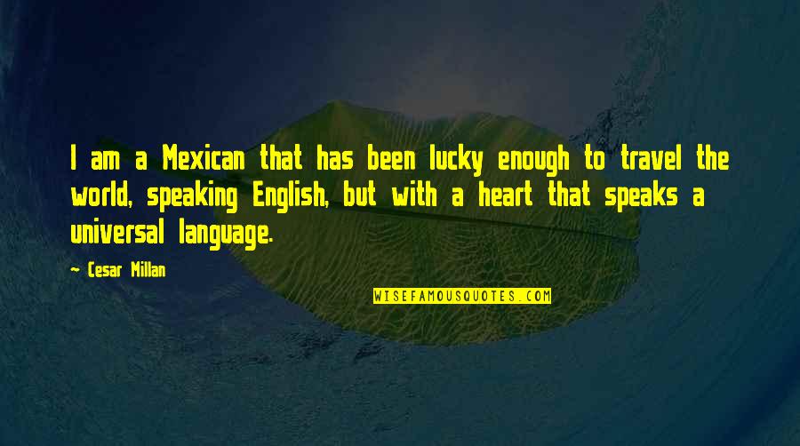 Brasington In England Quotes By Cesar Millan: I am a Mexican that has been lucky Brasington In England Quotes By Cesar Millan: I am a Mexican that has been lucky