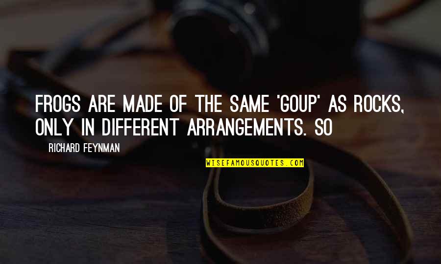Brattset Quotes By Richard Feynman: frogs are made of the same 'goup' as