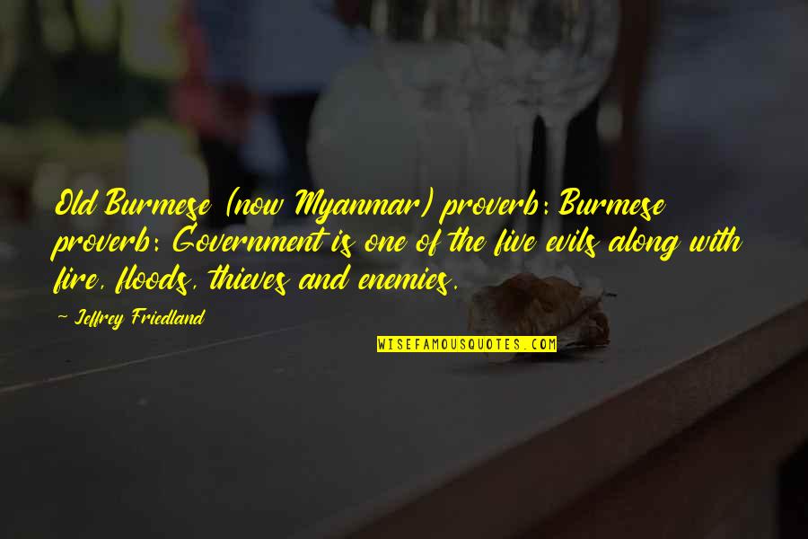 Braunwyns Girlfriend Quotes By Jeffrey Friedland: Old Burmese (now Myanmar) proverb: Burmese proverb: Government