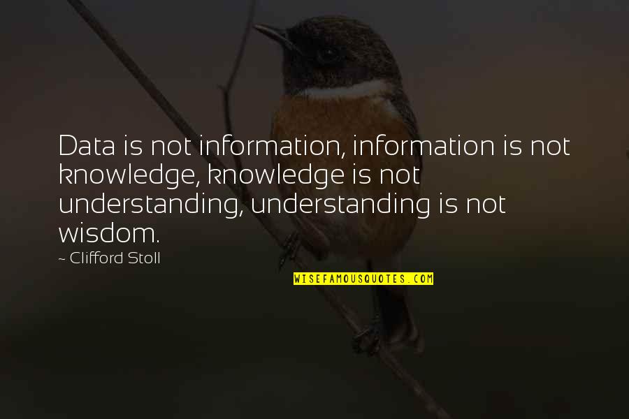 Brave Robert Lipsyte Quotes By Clifford Stoll: Data is not information, information is not knowledge,
