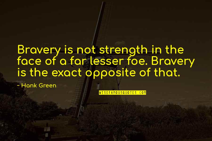 Bravery Quotes By Hank Green: Bravery is not strength in the face of