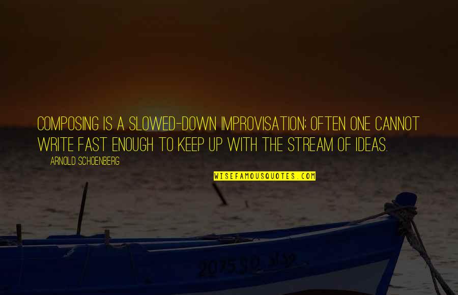 Braving The Cold Quotes By Arnold Schoenberg: Composing is a slowed-down improvisation; often one cannot Braving The Cold Quotes By Arnold Schoenberg: Composing is a slowed-down improvisation; often one cannot