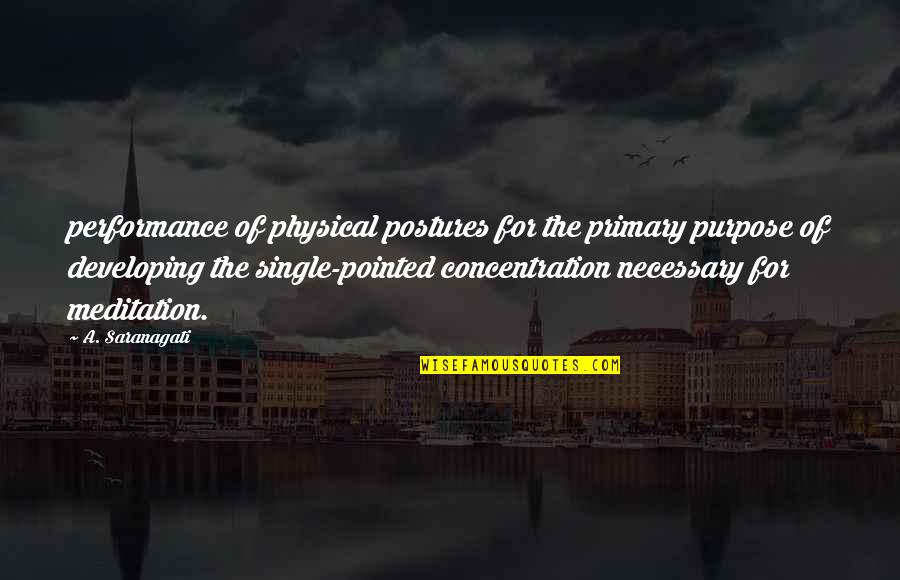 Brawl Quotes By A. Saranagati: performance of physical postures for the primary purpose