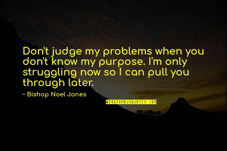 Braxus Quotes By Bishop Noel Jones: Don't judge my problems when you don't know