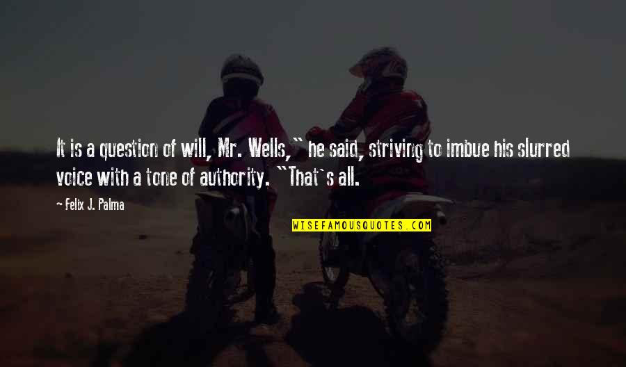 Brazuelo De Vaca Quotes By Felix J. Palma: It is a question of will, Mr. Wells,"