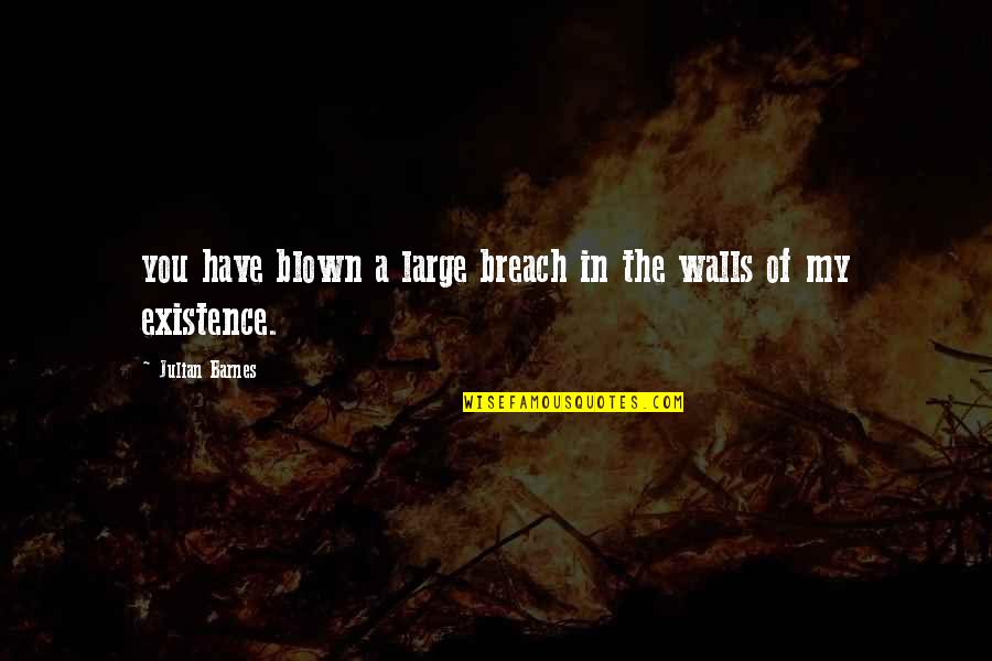 Breach Quotes By Julian Barnes: you have blown a large breach in the