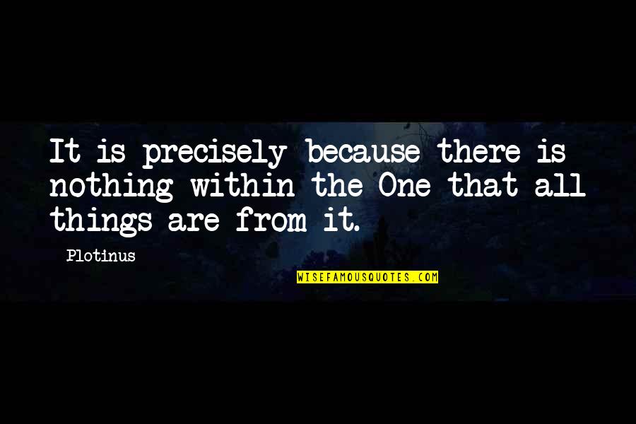 Bread And Tulips Quotes By Plotinus: It is precisely because there is nothing within