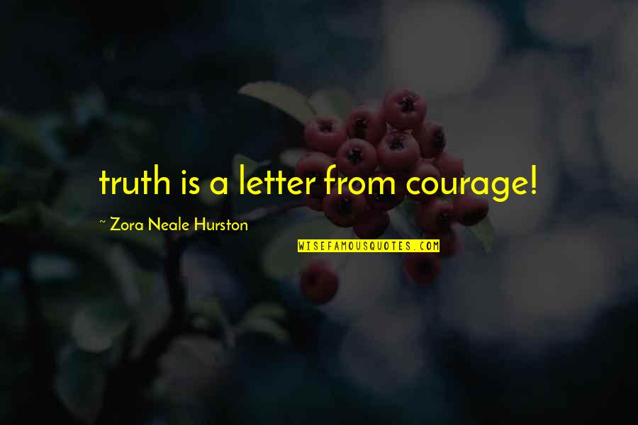 Break A Leg Quotes By Zora Neale Hurston: truth is a letter from courage!