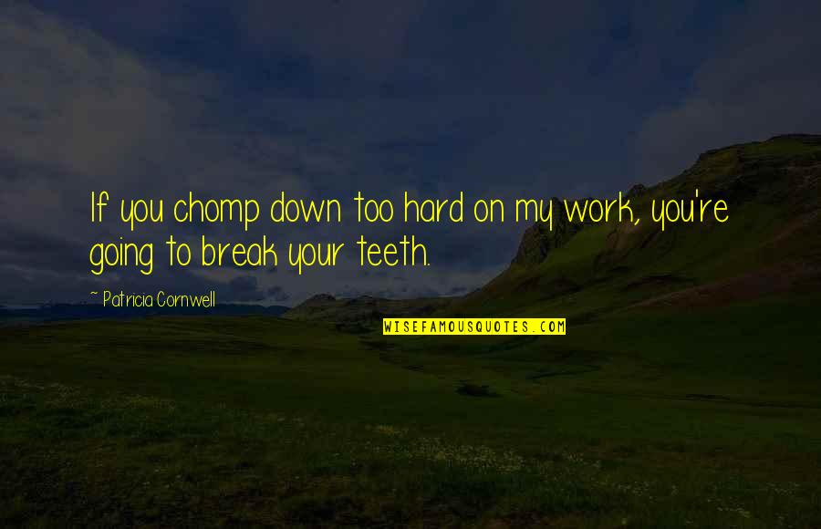Break From Work Quotes By Patricia Cornwell: If you chomp down too hard on my