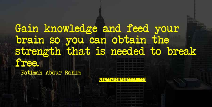 Break Needed Quotes By Fatimah Abdur-Rahim: Gain knowledge and feed your brain so you