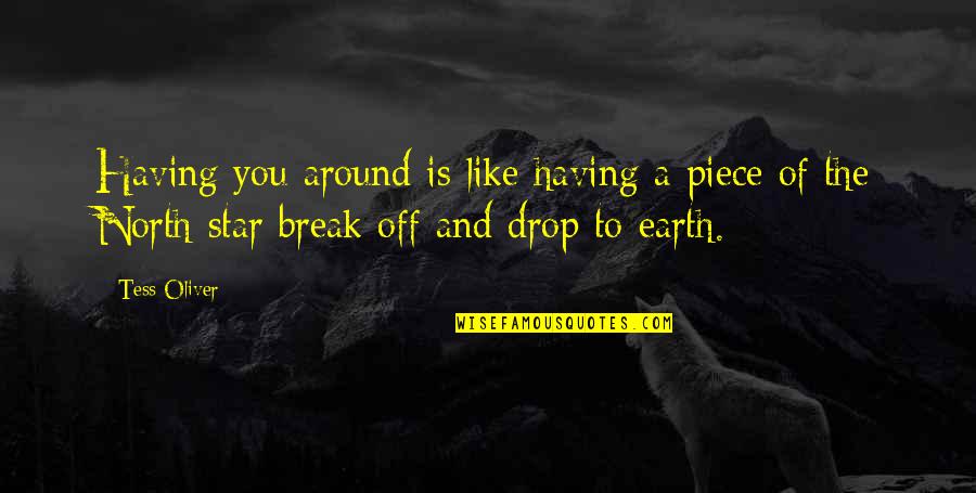 Break Off Quotes By Tess Oliver: Having you around is like having a piece