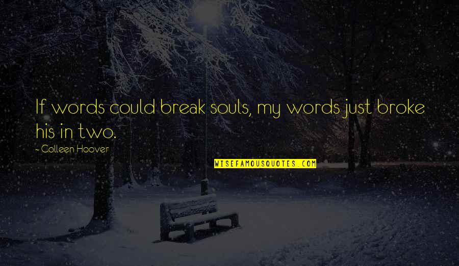 Break Quotes By Colleen Hoover: If words could break souls, my words just