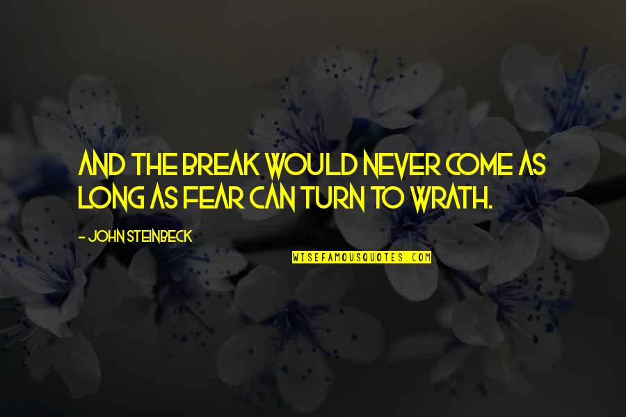 Break The Fear Quotes By John Steinbeck: And the break would never come as long Break The Fear Quotes By John Steinbeck: And the break would never come as long