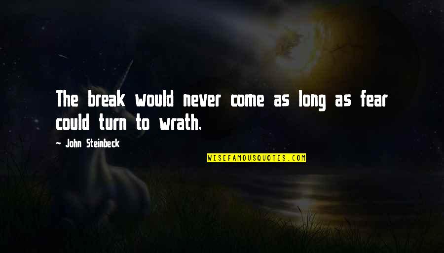 Break The Fear Quotes By John Steinbeck: The break would never come as long as Break The Fear Quotes By John Steinbeck: The break would never come as long as