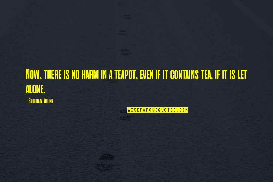 Break Up Over Text Quotes By Brigham Young: Now, there is no harm in a teapot,