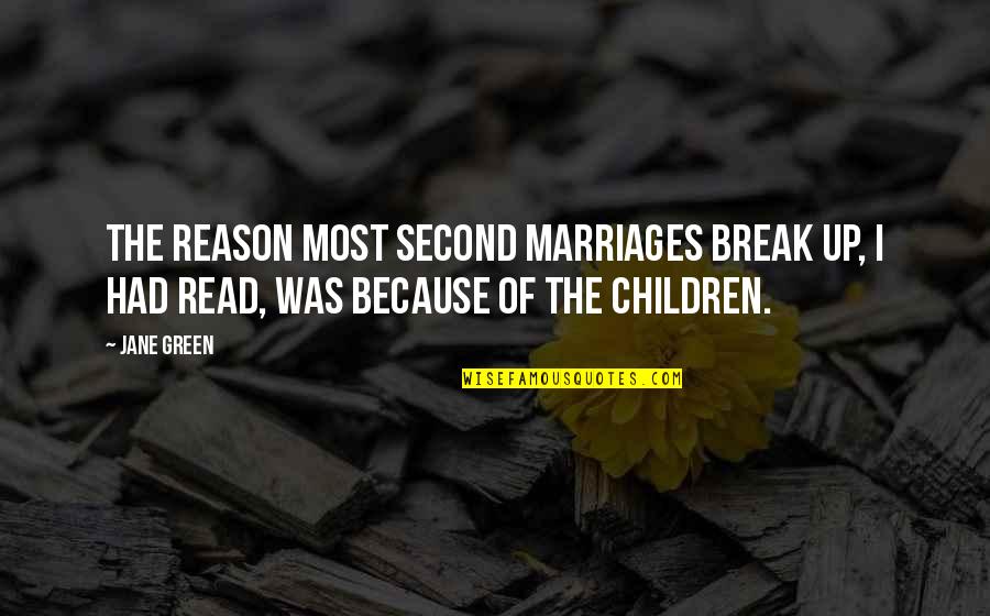 Break Up Reason Quotes By Jane Green: The reason most second marriages break up, I