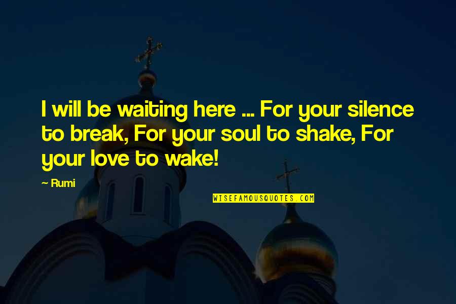 Break Up Wake Up Quotes By Rumi: I will be waiting here ... For your