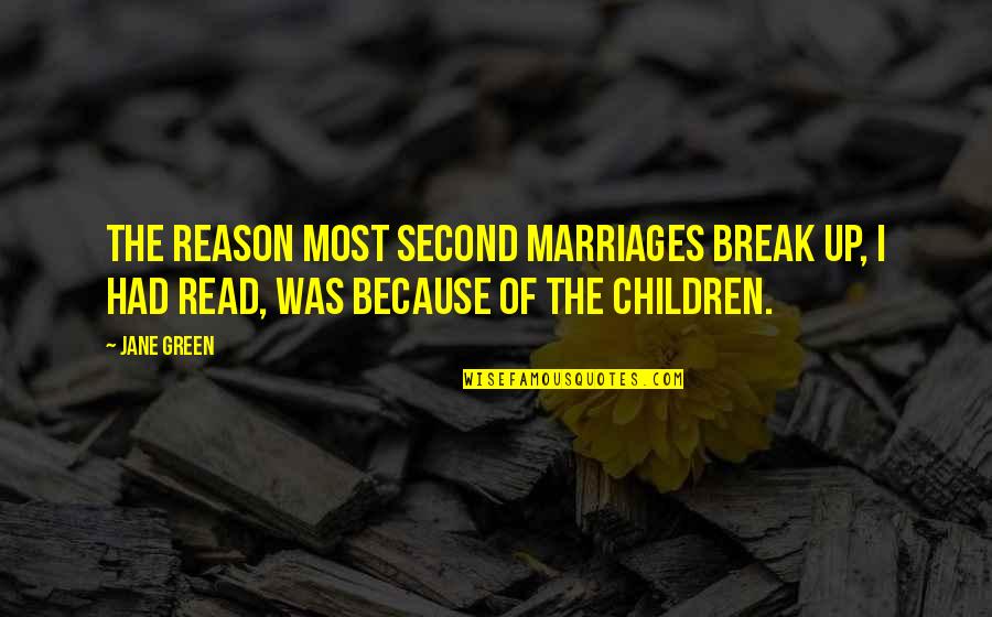 Break Up Without Reason Quotes By Jane Green: The reason most second marriages break up, I