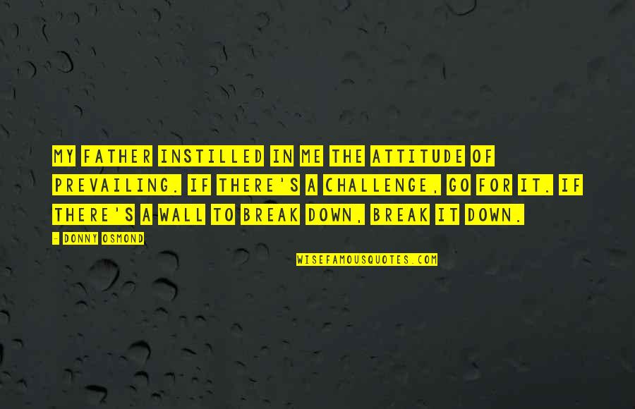 Break Wall Quotes By Donny Osmond: My father instilled in me the attitude of