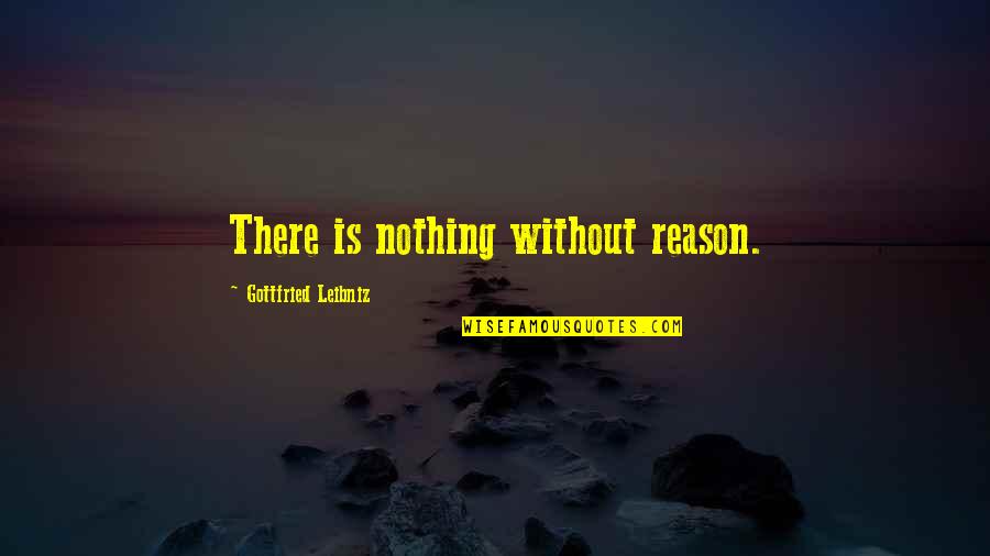 Breaker Of Chains Quotes By Gottfried Leibniz: There is nothing without reason.