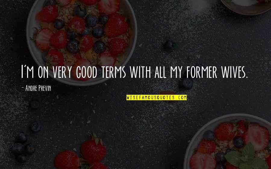 Breakfast Funny Quotes By Andre Previn: I'm on very good terms with all my Breakfast Funny Quotes By Andre Previn: I'm on very good terms with all my