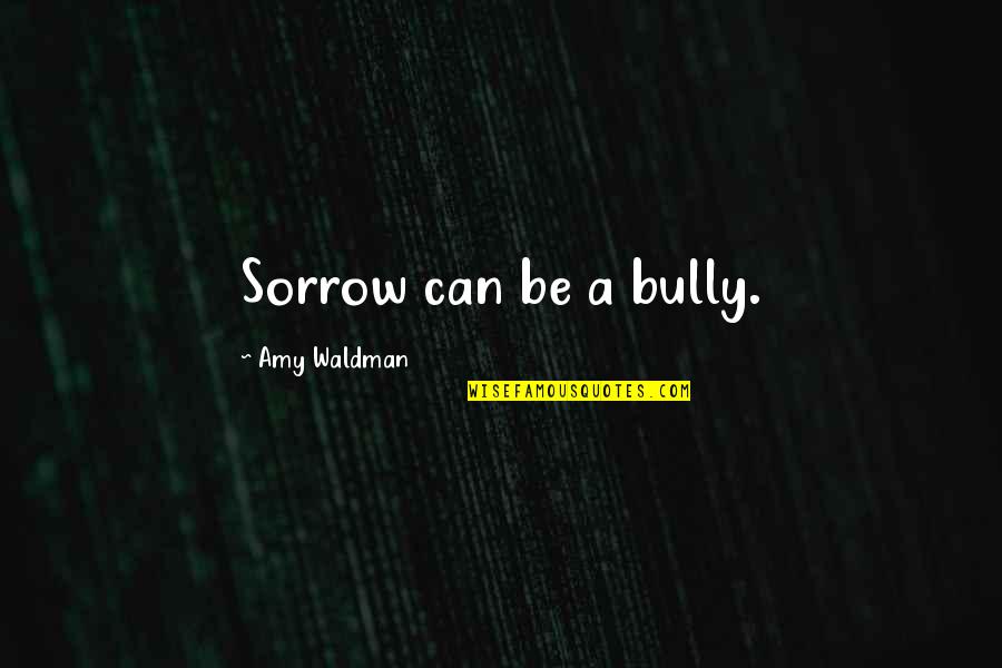 Breaking Hearts & Friendship Quotes By Amy Waldman: Sorrow can be a bully.