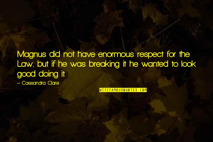 Breaking The Law Quotes By Cassandra Clare: Magnus did not have enormous respect for the Breaking The Law Quotes By Cassandra Clare: Magnus did not have enormous respect for the