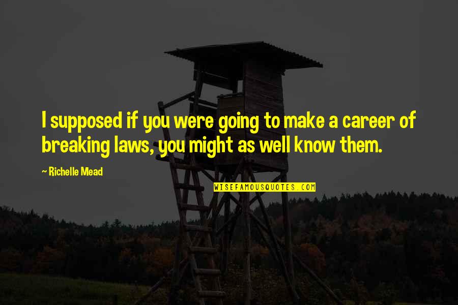 Breaking The Law Quotes By Richelle Mead: I supposed if you were going to make