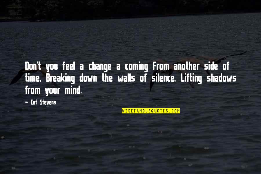 Breaking The Silence Quotes By Cat Stevens: Don't you feel a change a coming From