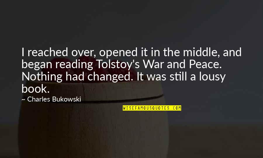 Breaking The Spirit Quotes By Charles Bukowski: I reached over, opened it in the middle,
