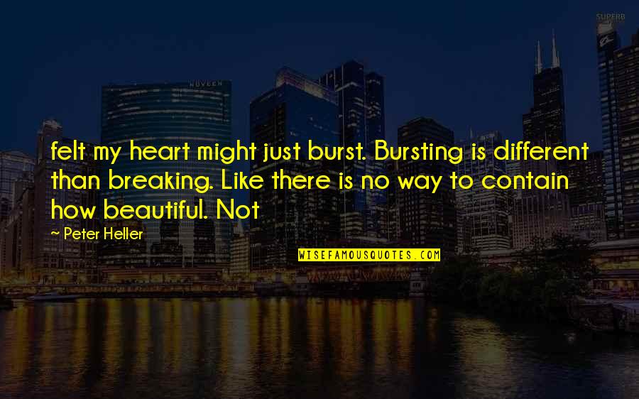 Breaking Your Own Heart Quotes By Peter Heller: felt my heart might just burst. Bursting is