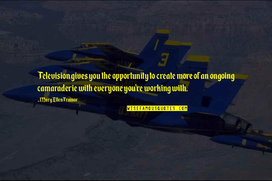 Breakwaters Quotes By Mary Ellen Trainor: Television gives you the opportunity to create more Breakwaters Quotes By Mary Ellen Trainor: Television gives you the opportunity to create more